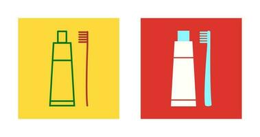 Toothbrush and Toothpaste Vector Icon