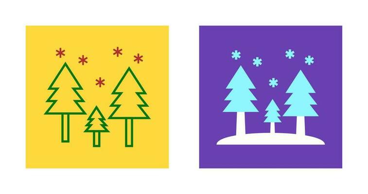 Snowing in trees Vector Icon