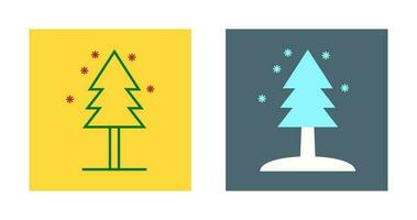 árbol en el icono de vector de nieve