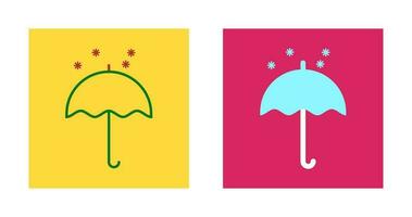 Umbrella with Snow Vector Icon