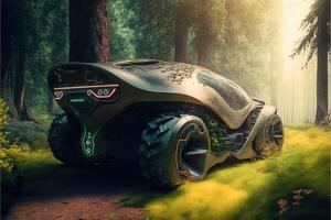 eco coche de el futuro ilustración generativo ai foto