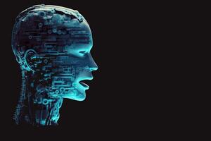 Chat with AI or Artificial Intelligence abstract concept illustration photo