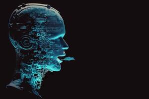 Chat with AI or Artificial Intelligence abstract concept illustration photo