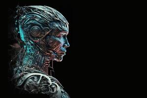 Chat with AI or Artificial Intelligence abstract concept illustration photo