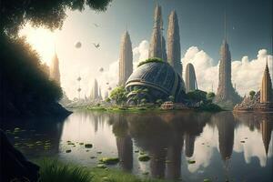 eco green city of the future photo