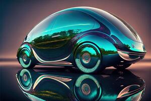 esférico brillante coche de el futuro ilustración generativo ai foto
