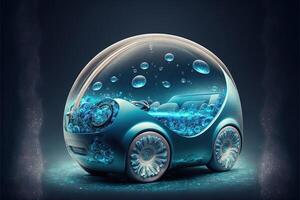 esférico brillante coche de el futuro ilustración generativo ai foto