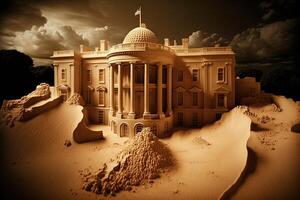 washington dc capitol made of sand illustration photo