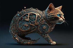 time travelling machine cat illustration photo