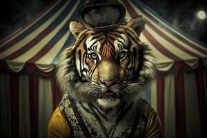 Tigre circo animal ilustración generativo ai foto