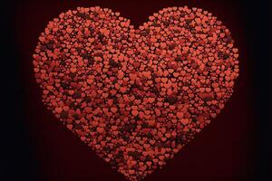 mil de corazones rojo amor enamorado día concepto ilustración generativo ai foto