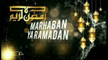 marhaban sim Ramadhan animação. adequado para a celebração do religioso feriados video