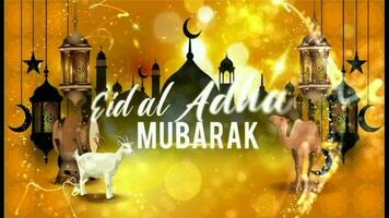 eid al adha Mubarak animação. adequado para a celebração do religioso feriados video