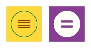Equal to Symbol Vector Icon