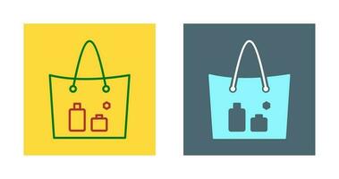 artículos en un icono de vector de bolsa