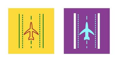 Plane on Runway Vector Icon