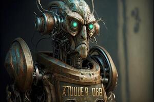 retired very old tercentenary bicentennial robot android illustration photo