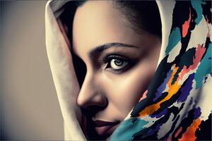 World Hijab day on february 1, hijab girl women head cover abstract representation photo