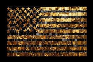 Usa flag made out of gold illustration photo