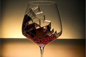 Unusual aspect wine glass of the future allowing to taste as never before illustration photo