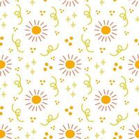 Seamless pattern with suns. Vector background with a marine theme.
