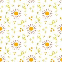 Seamless pattern with suns. Vector background with a marine theme.