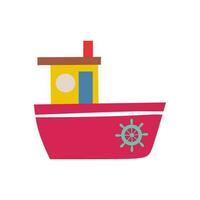 Boat, vector illustration. Small ships in cute flat design.