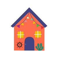 Beach house vector illustration.