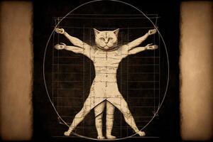 cat looks like the Vitruvian man photo