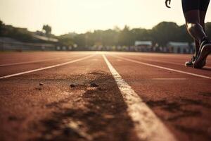 Single Athlete running at track and fields illustration photo