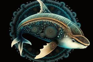 dolphin Animal mandala fractal illustration photo