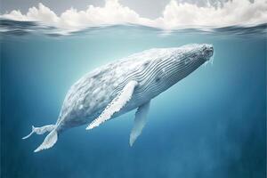Humpback white Whale illustration photo