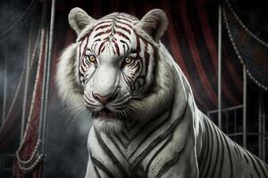 blanco Tigre circo animal ilustración generativo ai foto