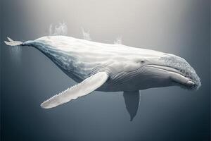 Humpback white Whale illustration photo