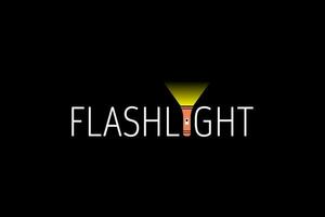 flashlight logotype, Vector illustration concepts for logo, social media banners and post, t-shirt design, background, wallpaper, with black background color.