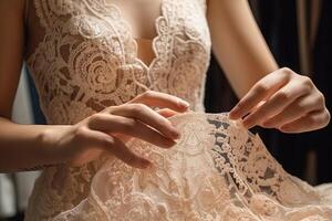 beautiful girl buying lace embroidered lingerie underclothes in luxury shop illustration photo