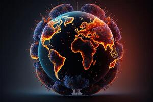 world affected by the return of covid coronavirus pandemic illustration photo