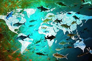 internacional mundo pescado migración día resumen ilustración generativo ai foto
