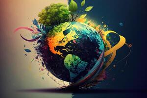 World environment and earth day concept abstract illustration photo