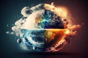 World meteorology meteorological day planet with weather abstract illustration photo