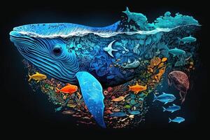 world oceans day colorful abstract illustration photo