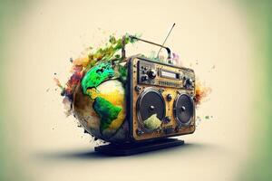 world radio day poster design abstract illustration photo