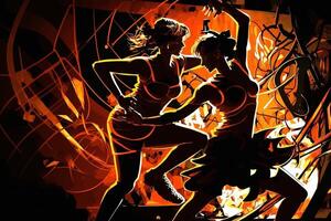 world tango day abstract dance couple dancing illustration photo