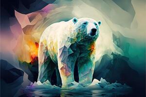 mundo polar oso día ilustración generativo ai foto