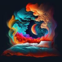 World Sleep Day sleeping under a blanket on an international holiday abstract representation illustration photo