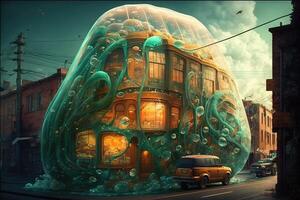 Surreal jelly world illustration photo