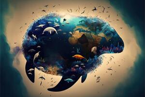 World Wildlife Day with the animals in abstract representation Illustration photo