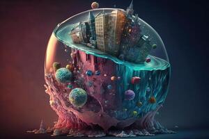 Surreal jelly world illustration photo