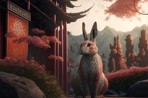 year of the rabbit 2023 hare chines oroscope illustration photo