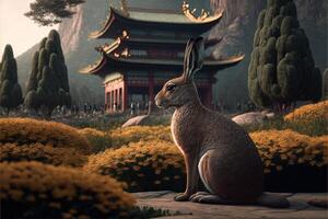 year of the rabbit 2023 hare chines oroscope illustration photo